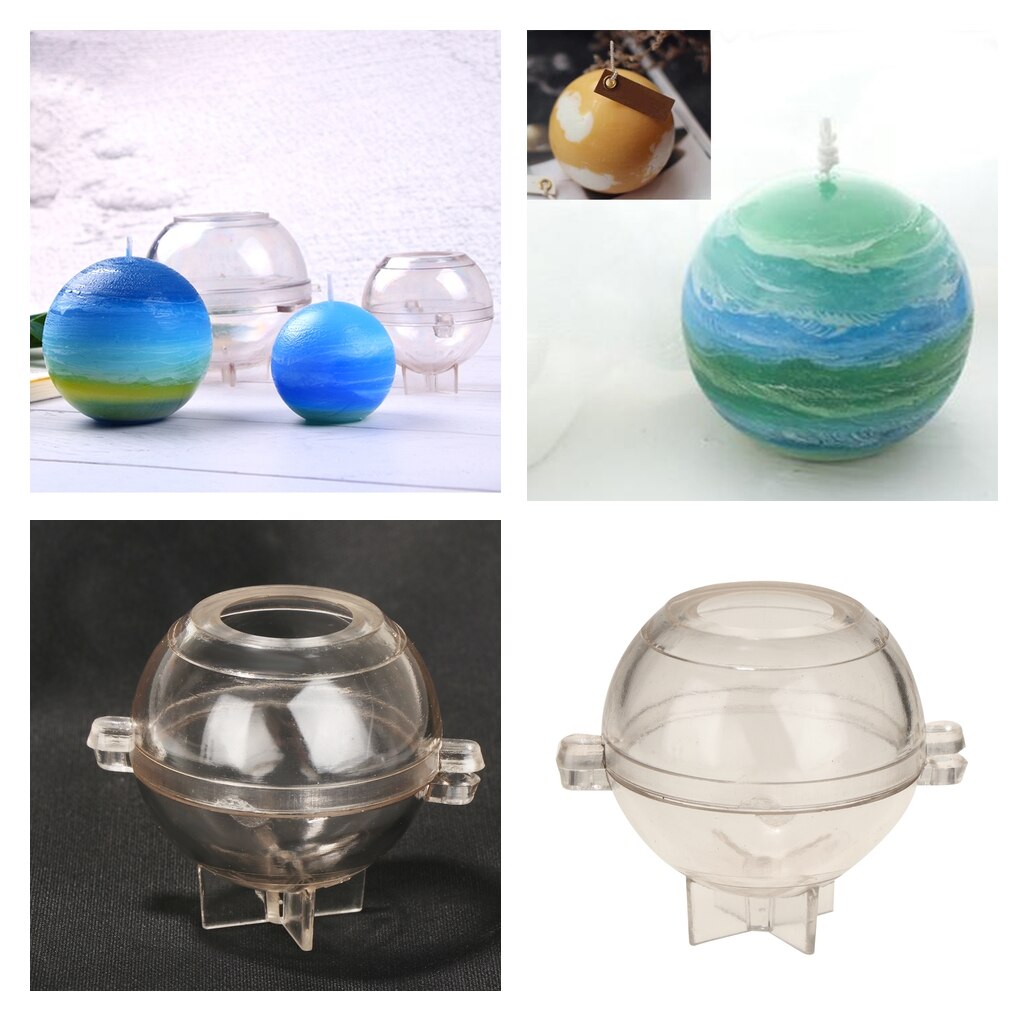 Molde para fabricación de velas en forma de bola esfera transparente, molde para jabón, arcilla, artesanía, herramientas