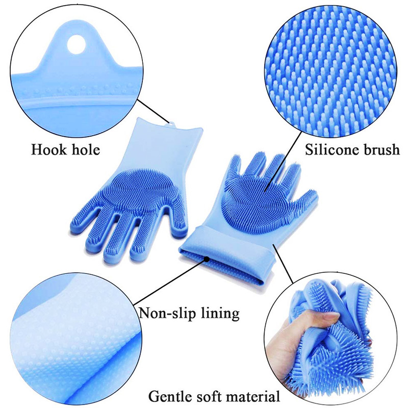 Gants de nettoyage en Silicone | directe, magique Silicone pour la vaisselle, outils de nettoyage, lavage de la vaisselle, grande pour la cuisine, la salle de bains