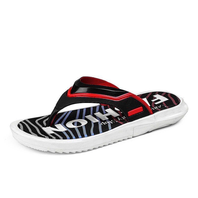 Herre tøfler flip flops sommer herre sommer stil eva myke sko utendørs strand sandaler herre tøfler massasje menn fottøy: Rød / 7.5