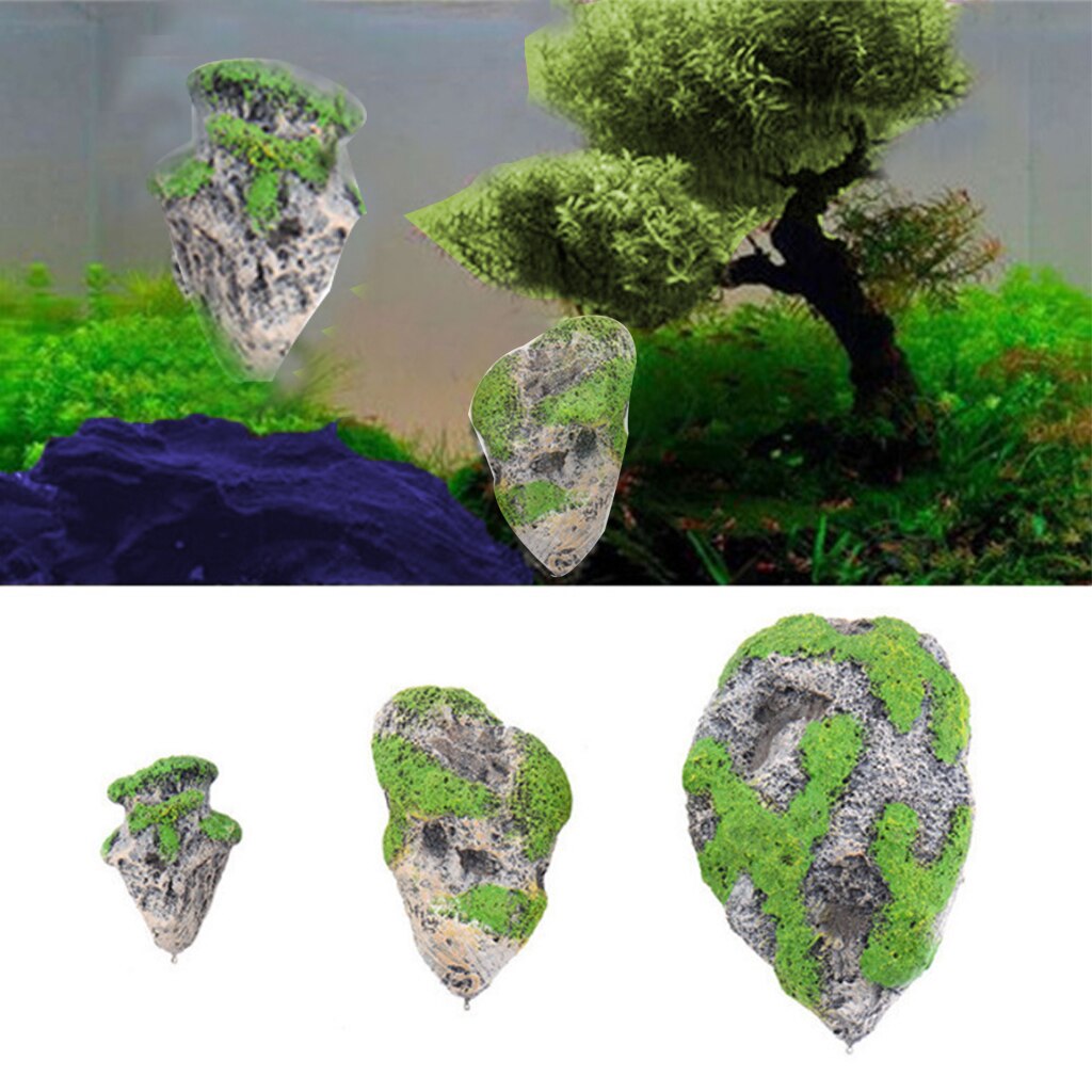 Floating Rock Suspended Simulation Artificial Stone Aquarium Decor Fish Tank Decoration Green Floating Pumice Pet Accessories