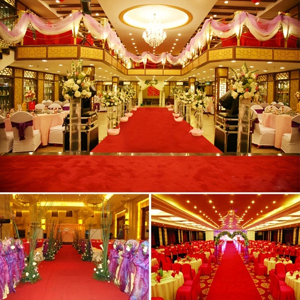 Red Carpet Ceremony Party Stage Rugs Wedding Carpet Wedding Aisle Runner Carpet Anti-slip Wedding White Carpet Wedding