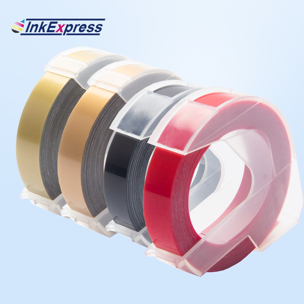 4pk 3d präglingstejper för dymo 3d präglingstejp 9mm st plastetiketter skrivarband för dymo motex  e101 manuell etikettmaskin: 13
