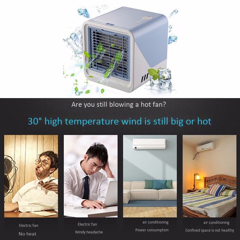 Mini Usb Air Cooler Draagbare Airconditioner Luchtbevochtiger Luchtreiniger Desktop Air Koelventilator Luchtkoeler Ventilator Voor Office
