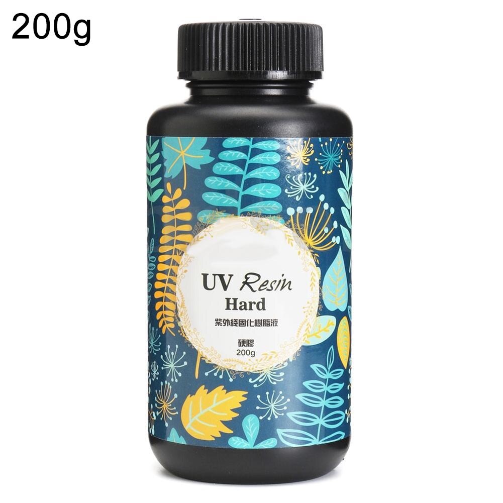 Pegamento duro de resina UV transparente, 10/15/25/60/100/200g, juguetes para manualidades, joyería, resina epoxi: 200g