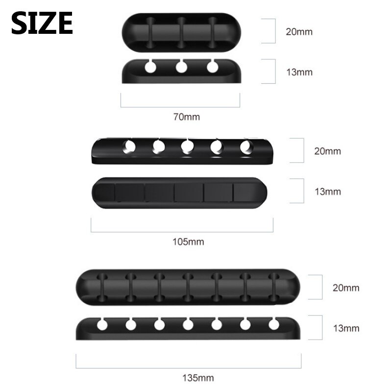Cable Organizer Silicone USB Cable Winder Desktop Tidy Management Clips Cable Holder for Mouse Headphone Wire Organizer