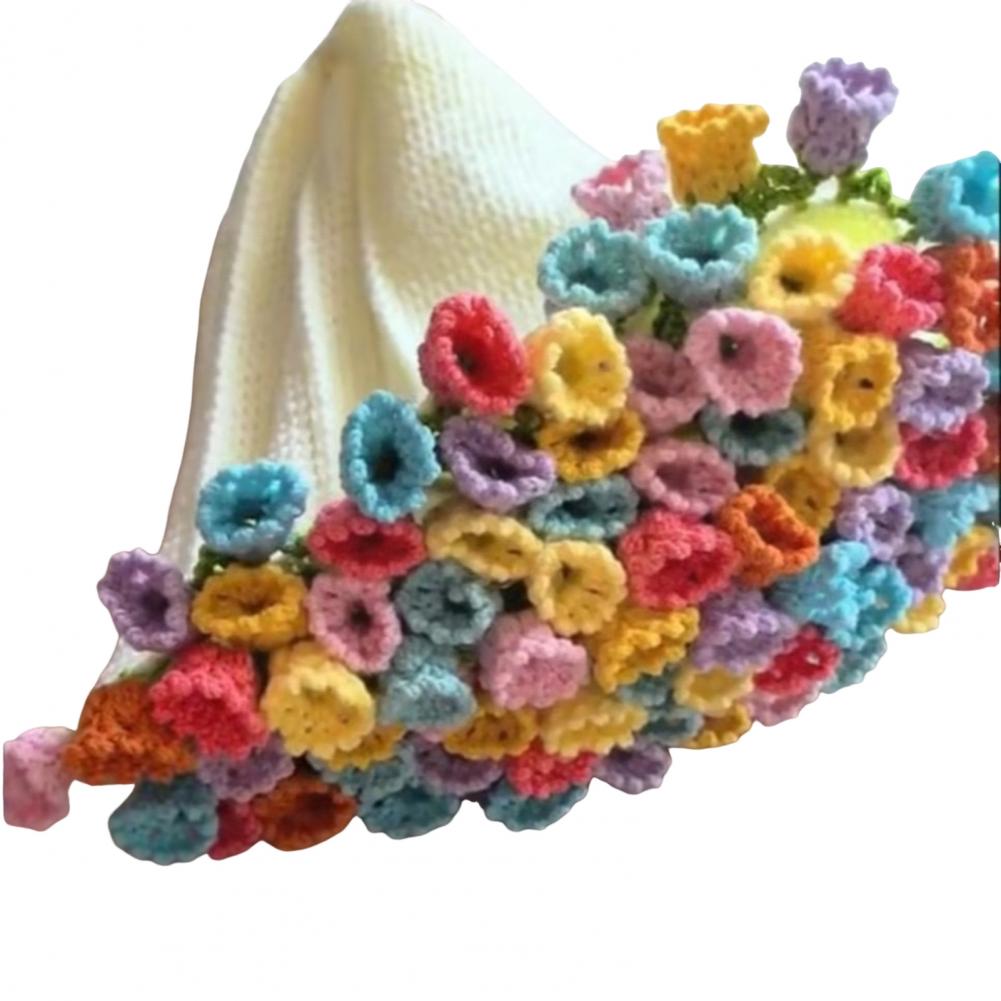 DIY Crochet Rose Bouquet Blanket Kit - Unfinished Handmade Flower Throw for Craft Lovers, Home Decor & Making(80cm, Yarn ): PURPLE