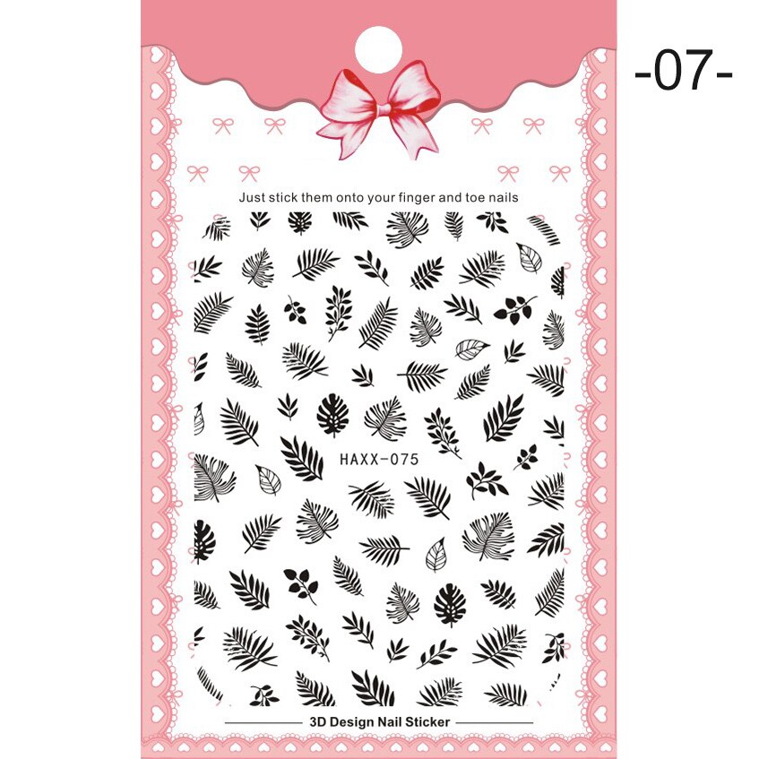 1 Pc Colorful Marple Leaf Gold Silver 3D Nail Sticker Flower Pattern Nail Art Transfer Stickers DIY Nail Decoraion