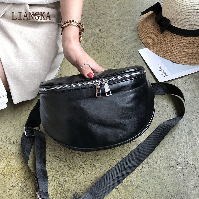 Bolso Negro de piel sintética para mujer, bandolera sencilla, informal, para deportes, senderismo, novedad de