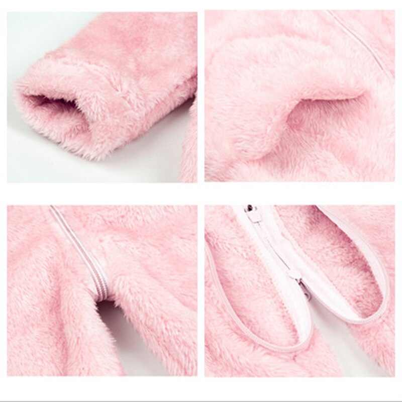 Hiver bébé filles Kigurumi Pajimas Animal lapin à capuche enfants combinaison chaude Onesie enfants flanelle pyjama vêtements de nuit dormeuses 7Y