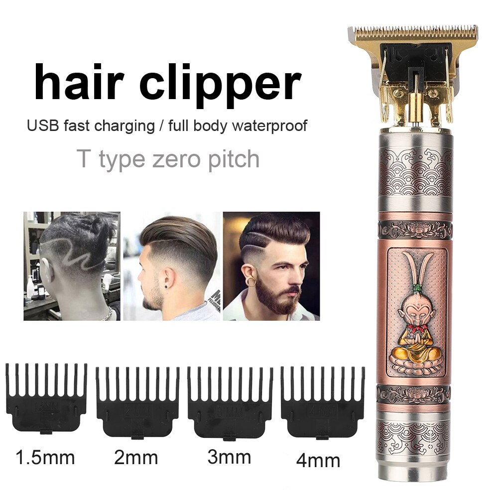 Hair Clippers USB Rechargeable Baldheaded Electric Trimmer Men Barber Cutting Machine Cordless Shaver Battery