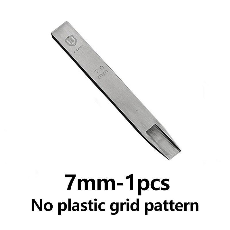 WUTA Original Weaving Slot Hole Punch Tools Woven Style Leather Chisel Tools BV Belt DIY Woven Pattern Cutter for Hand Work: 7mm-No Pattern