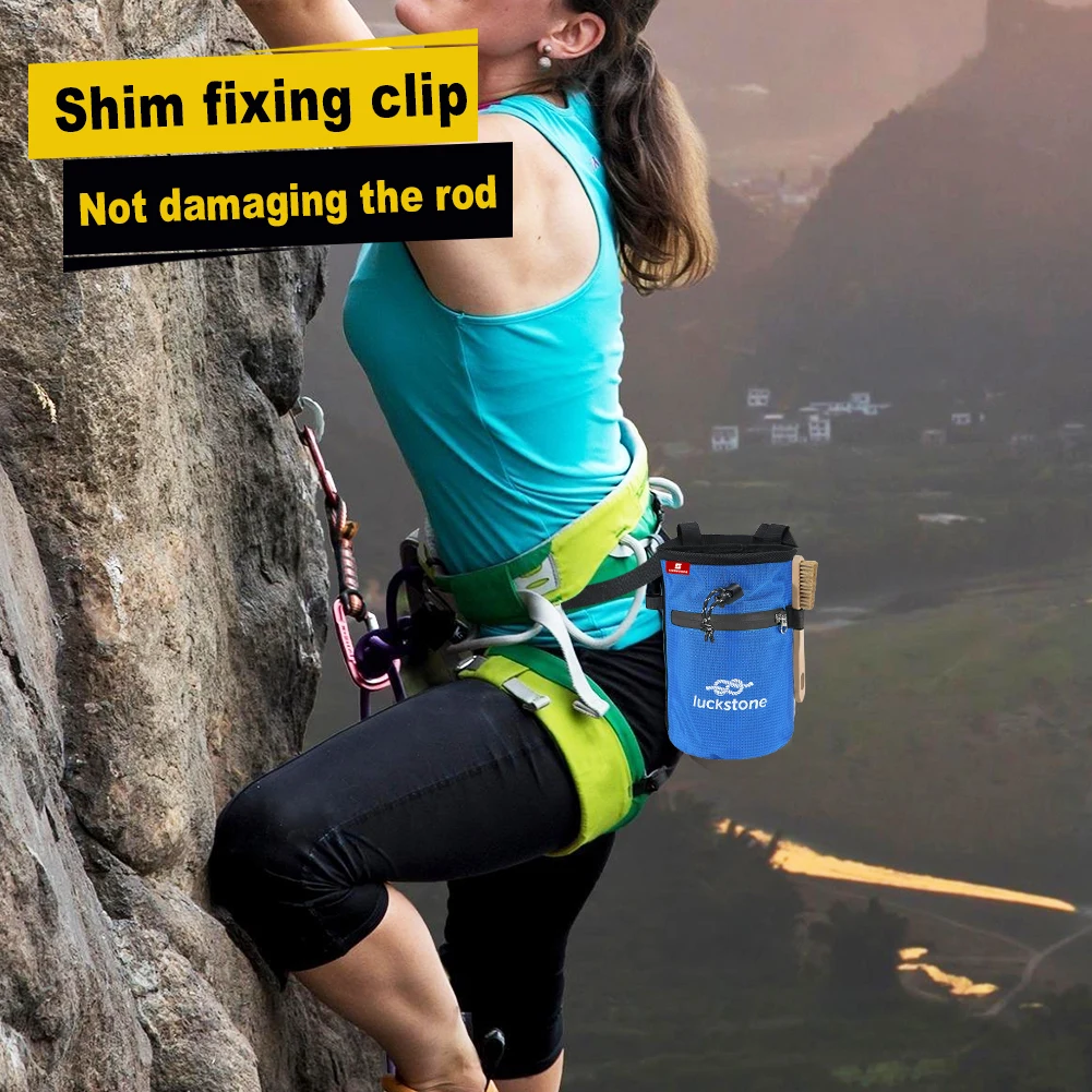 Felsblock ing Kreide beutel Eimer mit 2 großen Aufbewahrung taschen mit Reiß verschluss Kletter kreide tasche mit Kreide pinsel Prämie Fitnessstudio Kreide tasche