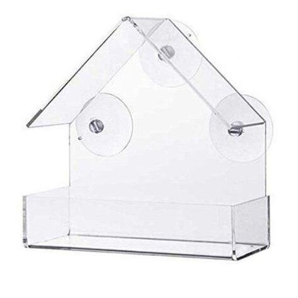 Transparent Tray Birdhouse Suction Cup Mount House Type Feeder Bird Feeder Window Viewing Bird Feeders Acrylic