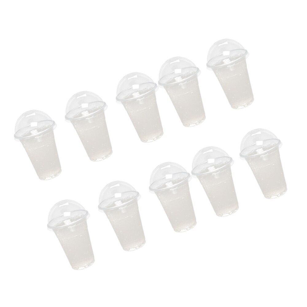 100 Stuks 360Ml Wegwerp Clear Cups Met Een Gat Dome Deksels Voor Thee Fruit Thee Met Covers: As Shown