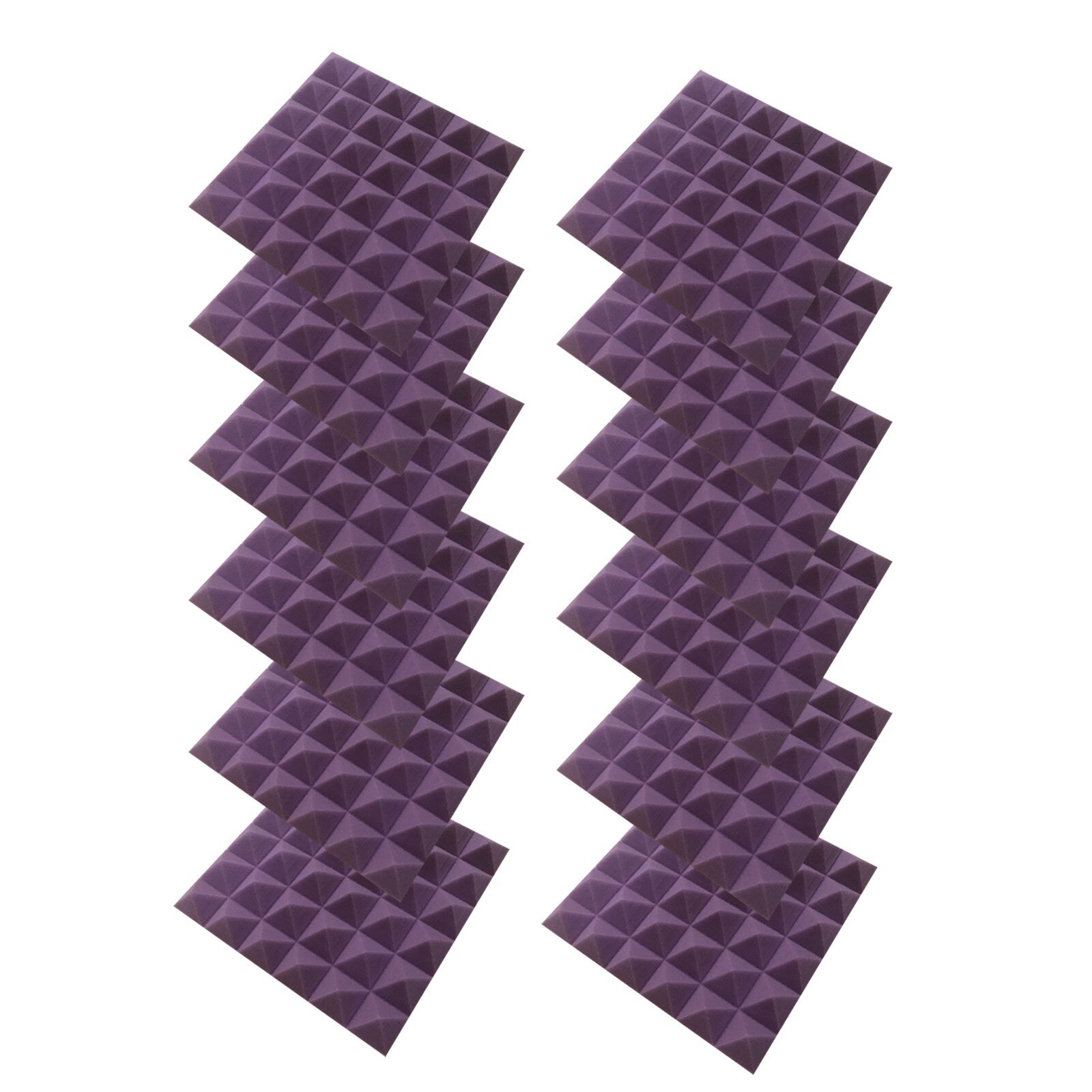 12pc Self-adhesive Diy Sound-absorbing Sponge Board Sound Insulation Sponge Indoor Sound-absorbing Absorption Tiles Foams#g30: purple