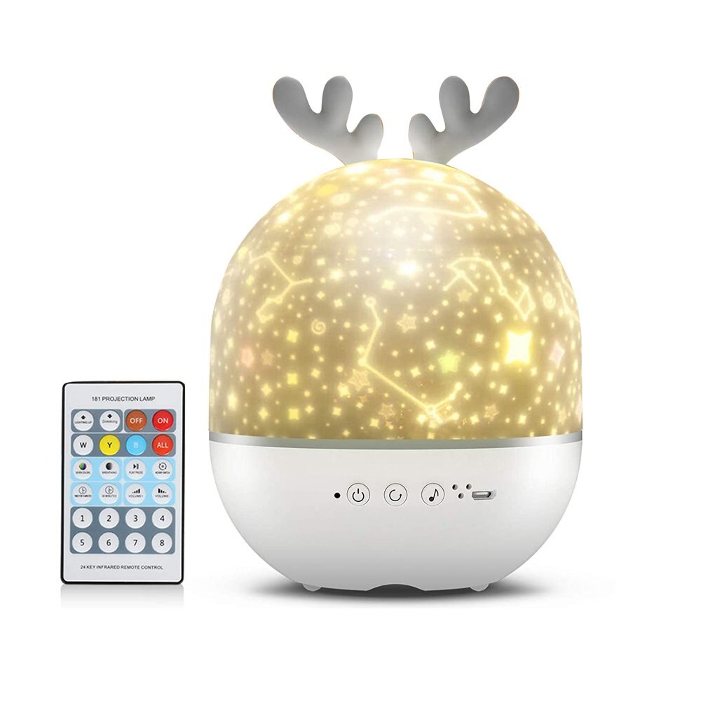 Baby Night Light Projector Star Projector Galaxy Starry Sky Lights Rotation Funny For Kids For Home Care: pattern deer