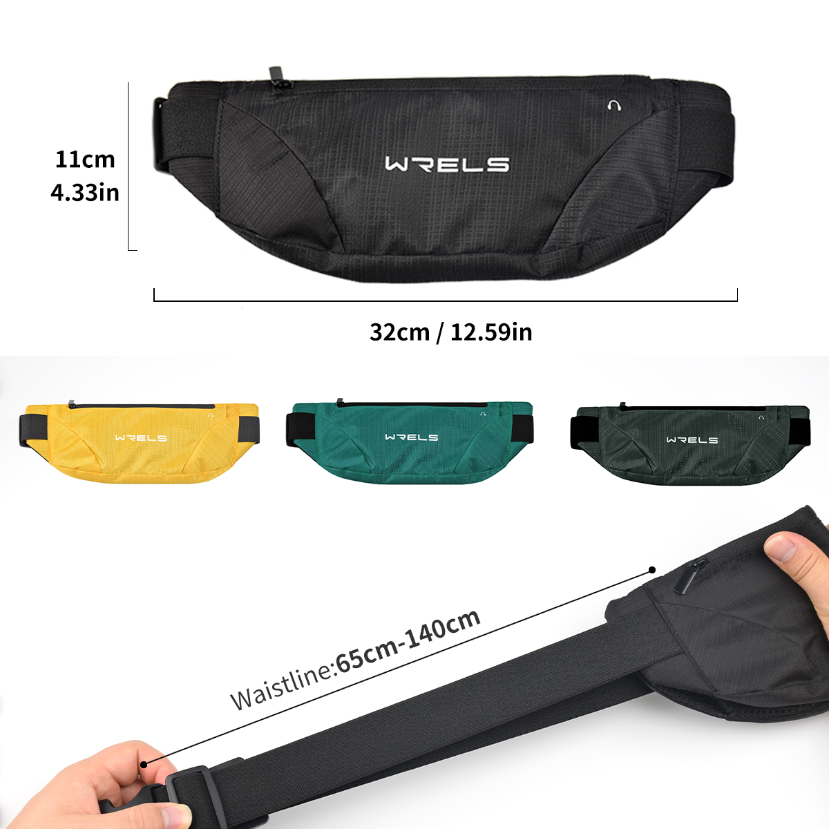 Utendørs løping Fitness midjeveske ultratynn mobiltelefon elastisk sport vanntett tettsittende mobiltelefonveske vanntett