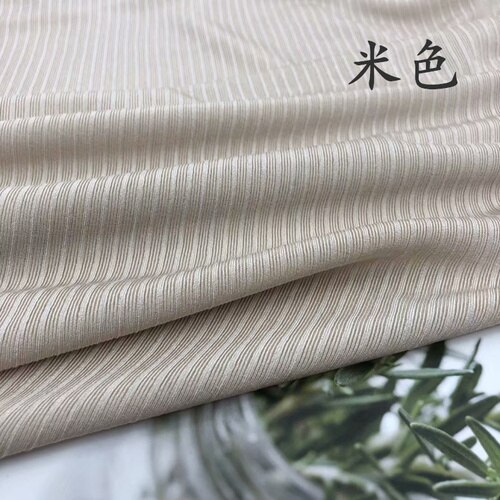 Bred 59 " sommer is silke side 4- vejs stretch rib strik stof spandex rayon materiale pit stripe kjole brede ben bukser stof: Beige