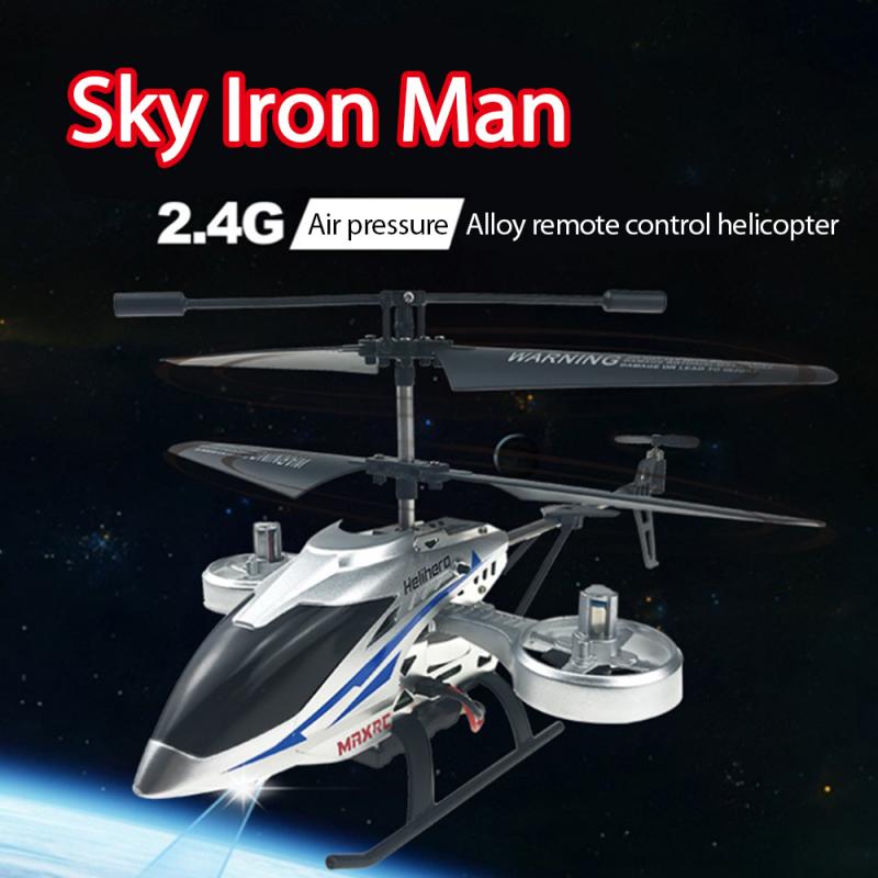 4 Pass 2.4G Alloy Remote Control Helicopter Air Pressure Fixed Height One Key Take Off And Fall Resistant Aircraft Toy RC Helico