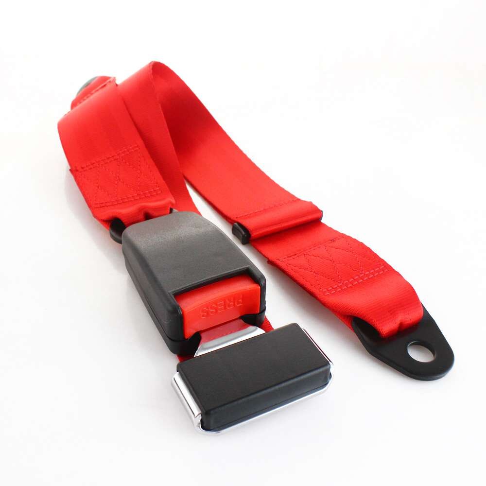 Cinturón de seguridad Universal para coche, 2 puntos, extensor de cinturón de seguridad extensible, hebilla de cinturón de seguridad de coche, Correa no retráctil: Rojo