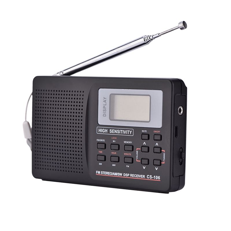 Radio de banda completa AM/SW/LW/TV/FM, receptor de frecuencia completa, recepción de Radio FM con temporizador, reloj despertador, Radio portátil: Default Title