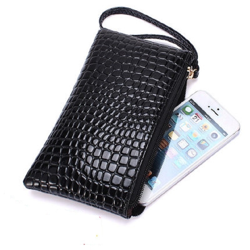 Alligator Wallet Lady Korean handbag with active Zero Wallet: black