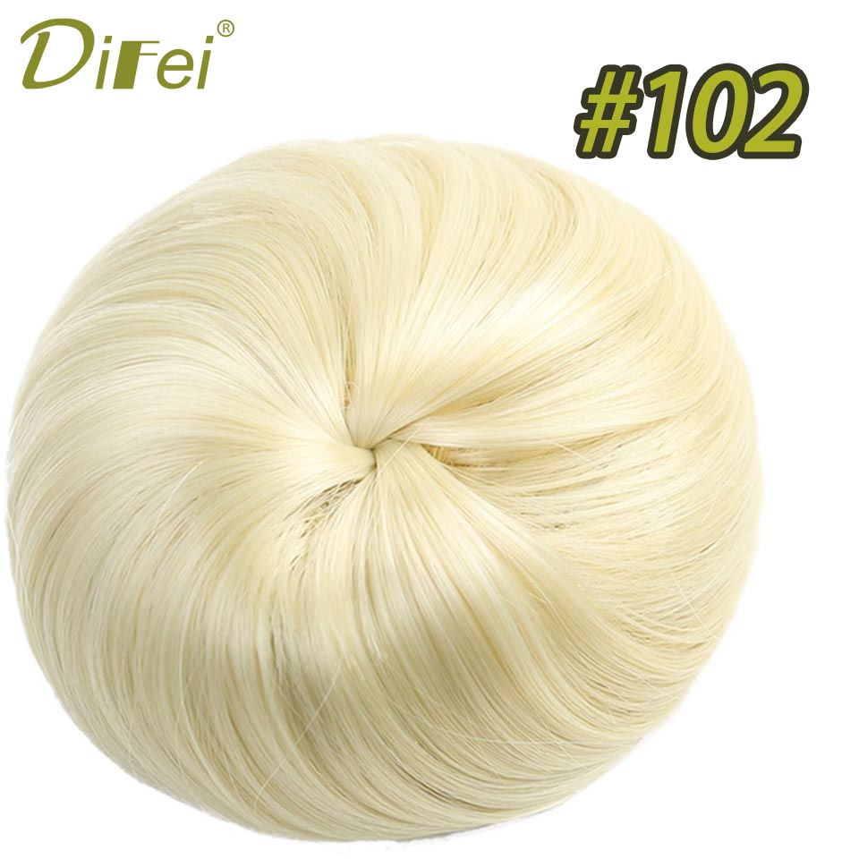 Lyhyet suorat hiukset lämmönkestävät synteettiset hiuslisäkkeet chignon clip in hiustenpidennykset naisten kampaukset difei: 102