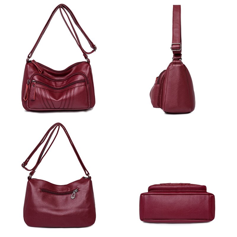 Vintage Schoudertassen Voor Vrouwen Trend Effen Colorpu Leer Vrouwelijke Leisure Crossbody Tas