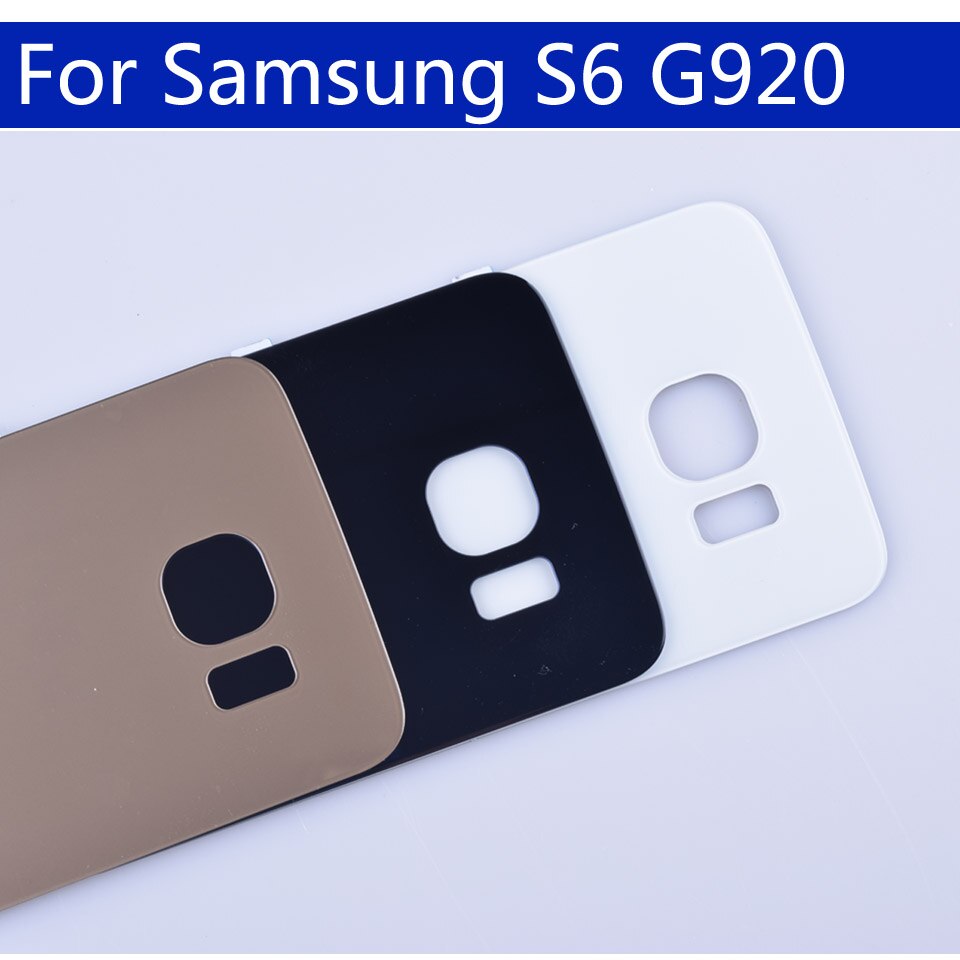 Batterij achterklep voor samsung galaxy  s6 g920 g920f g920a g920fd g920i behuizing achterklep vervangende onderdelen