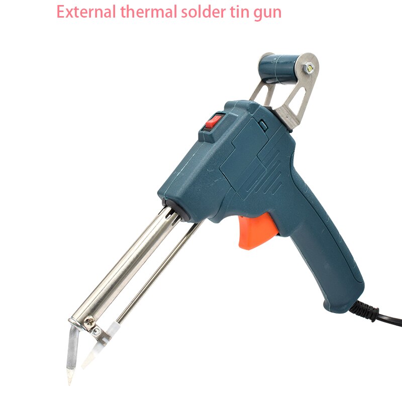 60W 110V/220V US/EU Hand-held Internal Heating Soldering Iron Automatically Send Tin Gun Soldering Welding Repair Tool: White / EU