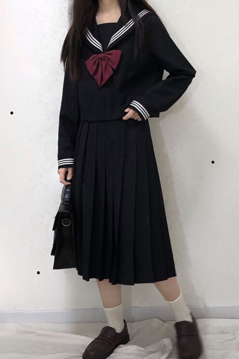 Japanese jK uniform suit female spring retro sweet sailor pleated group + jacket Lolita student two-piece suit