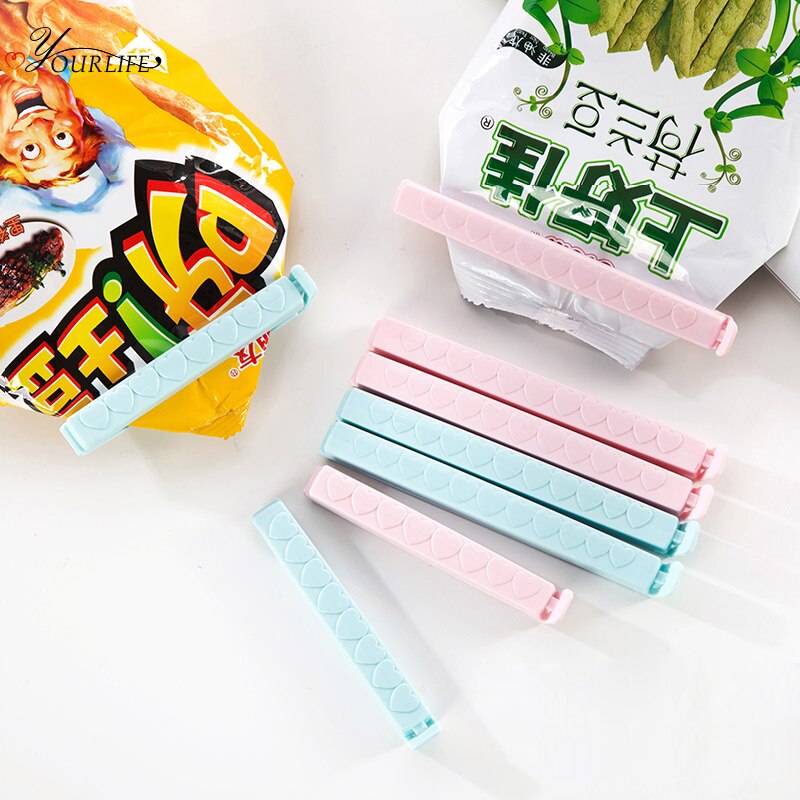 Oyourlif 5 st/set återanvändbara påsklämmor matförseglingsklämma familjens snack mjölkpulver plastpåsar förpackningsklämma plastförslutare