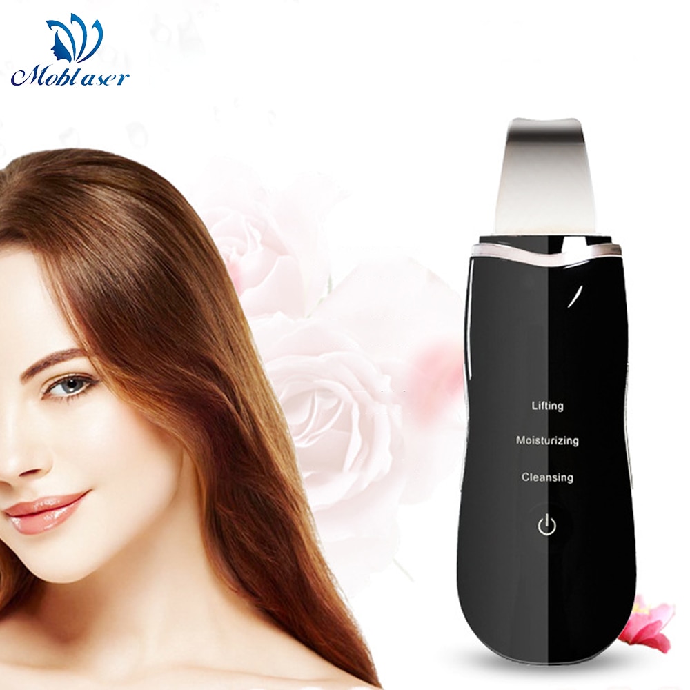 Ultrasonic Face Skin Scrubber Ultrasonic Shovel Peeling Vibration Blackhead Removal Exfoliating Skin Scrubber Galvanic Therapy