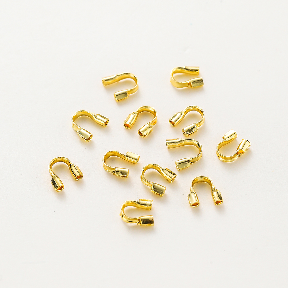 14K/18K Gold Plated Brass Wire Protectors Wire Guard Protector Loop U Shape Clasps Connector for DIY Jewelry Making Accessories