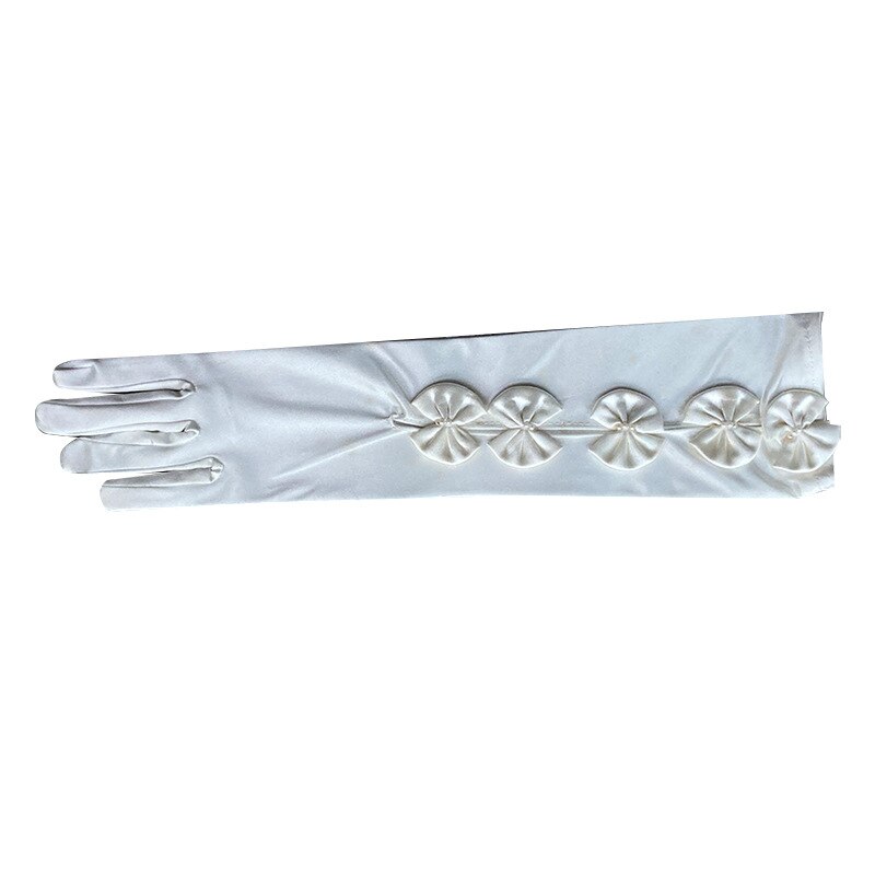 Satin Gloves Five-Piece Satin Gloves Mid-Length Wedding Etiquette Gloves Clothing Accessories Gloves