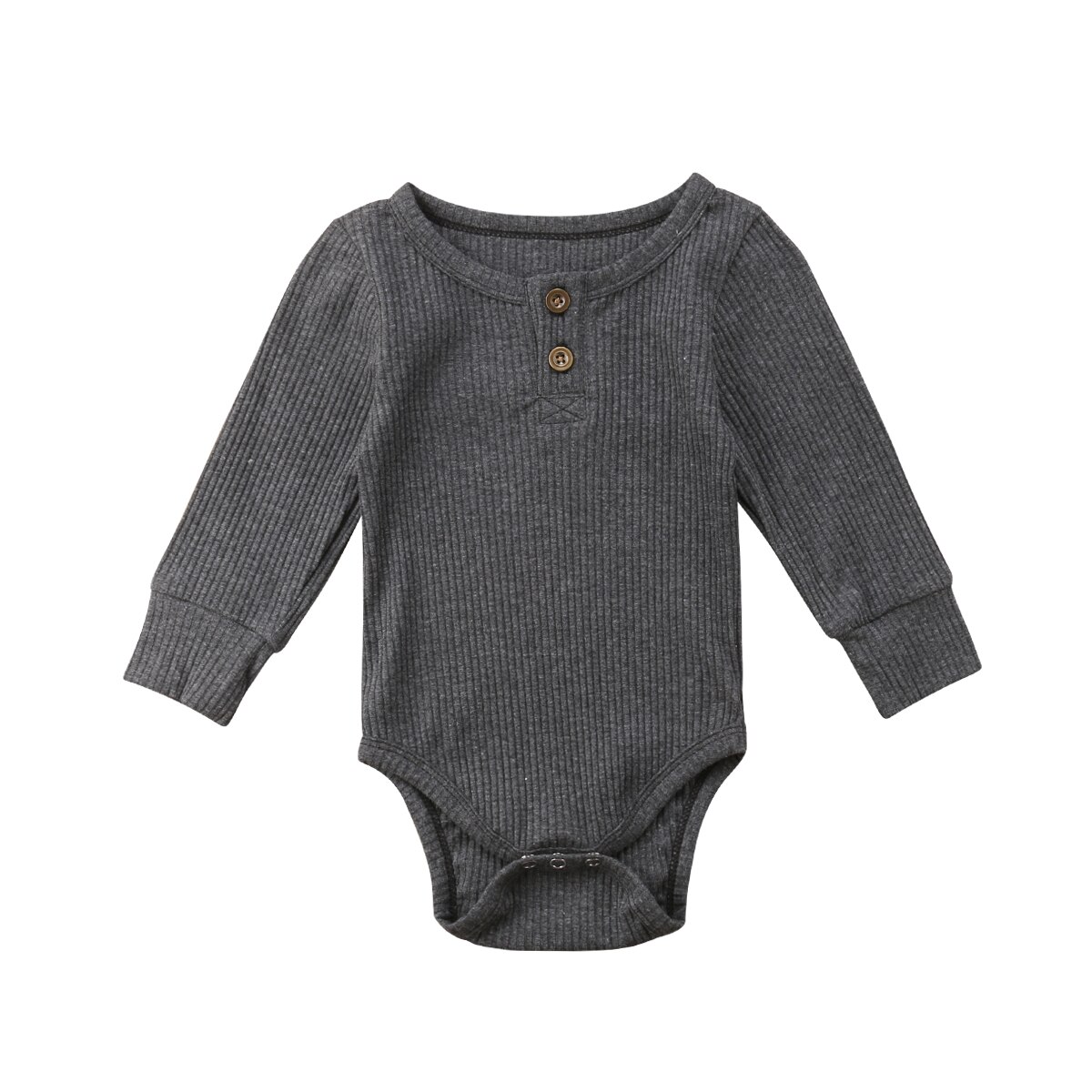 Infant Clothing born baby clothes Cotton Long Sleeve Unisex Body Bebe Boy Girls Bodysuit Baby Clothing: Gray / 3 6 Months