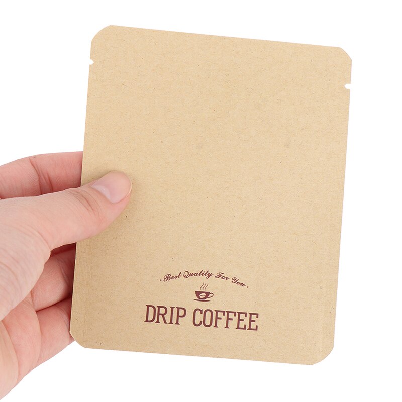 50pcs Flat Bottom Kraft Paper Open Top Bag Tea Powder Coffee Zip Lock Bag Paper Wedding Bag Heat Sealing Vacuum Bag