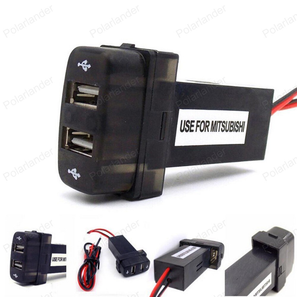 Dual 2 Port Usb Adapter Voor Mitsubishi Speciale Autolader 5V 2.1A Auto DC-DC Omvormer Converter Voor I/Telefoon & Mobile