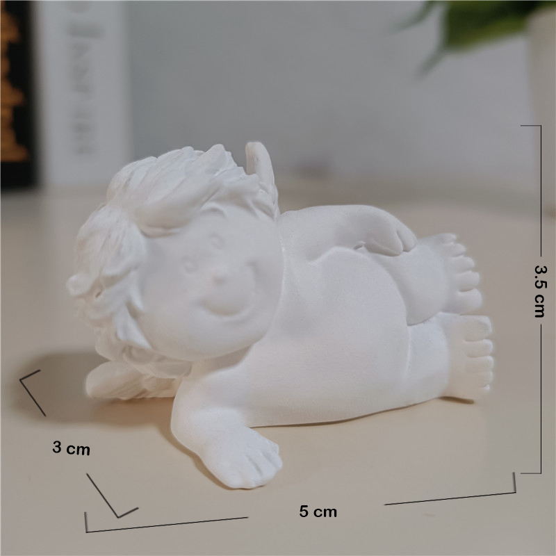 Figuras de ángeles blancos, adornos, de la suerte, estatuas de ángeles de hadas bonitas, escultura moderna, decoración del hogar para boda: Verde militar