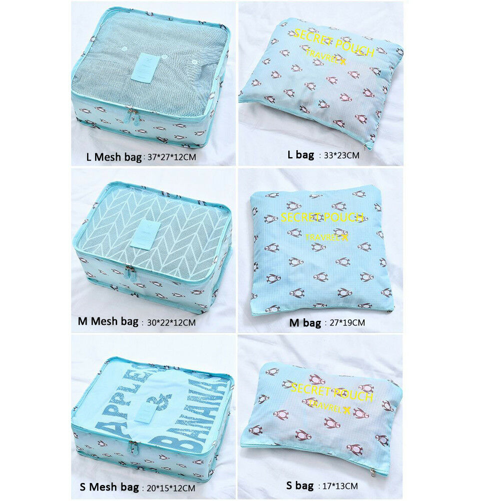 Koffer Opbergtas Reizen Accessoires Set Nuttig 6 Stuks Verpakking Cubes Reizen Zakjes Bagage Organiser Kleding