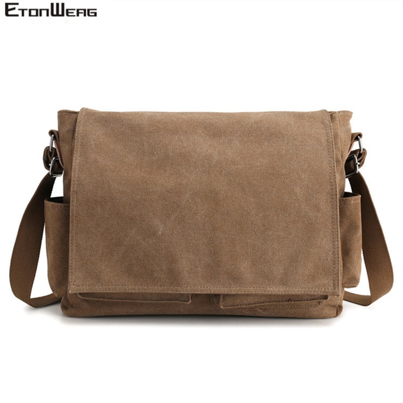 Mannen Canvas Aktentas Kantoor Man Messenger Bag Toevallige Mannelijke Computer Laptop Tas Cover Grote Crossbody Tassen 2022