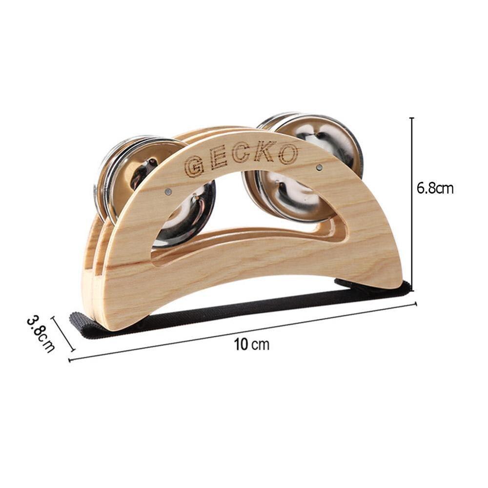 Elliptical Cajon Box Drum Companion Jingle Tambourine Foot Instruments Hand Percussion 100*68mm Wood Accessory Tambourine Z3D4