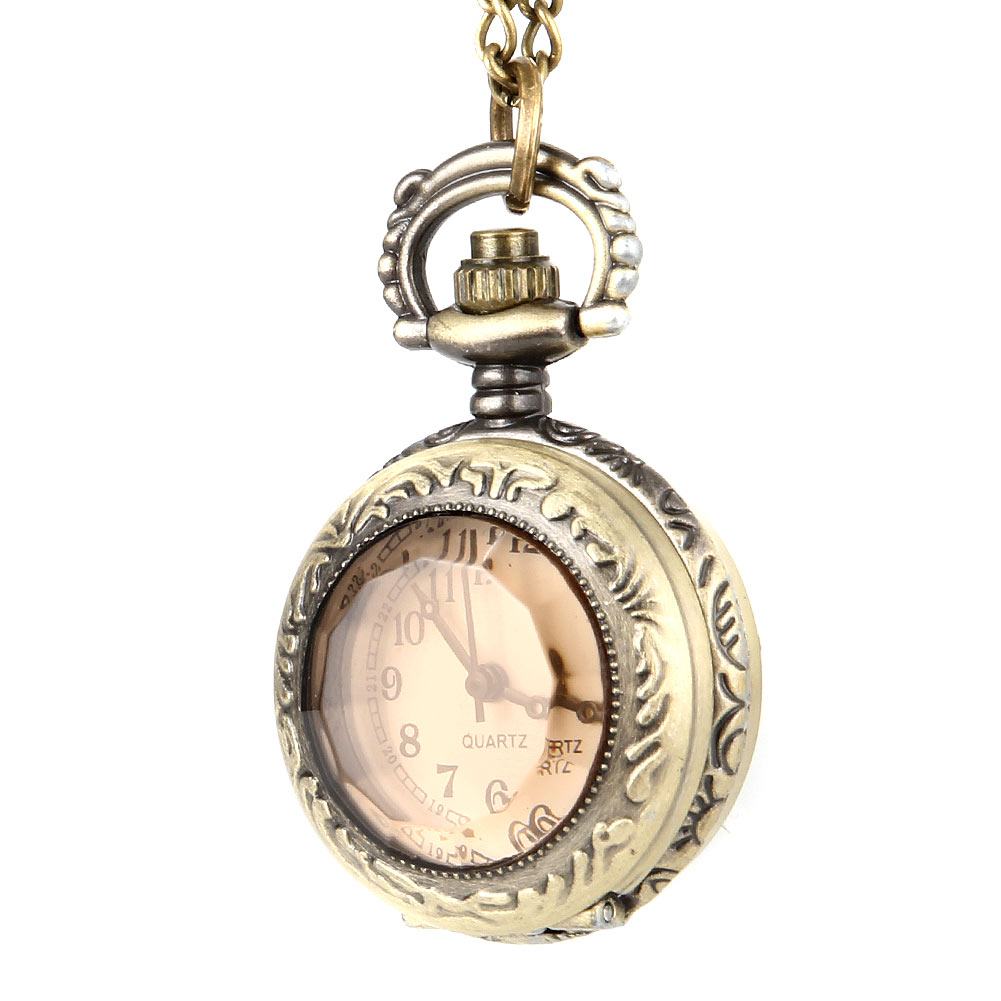Men Women Vintage Quartz Pocket Watch Alloy Glass Dome Necklace Pendant Unisex Sweater Chain Clock TT@88