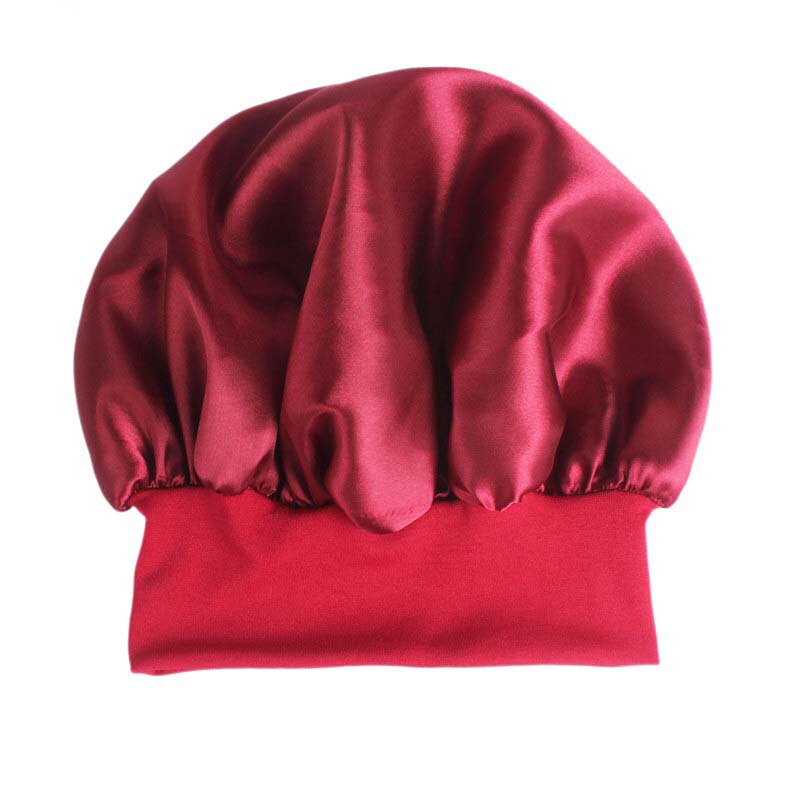 Women&#39;s Satin Solid Wide-brimmed Sleeping Night Sleep Cap Hair Care Bonnet Nightcap Shower Cap For Women Men Unisex Cap Bonnet