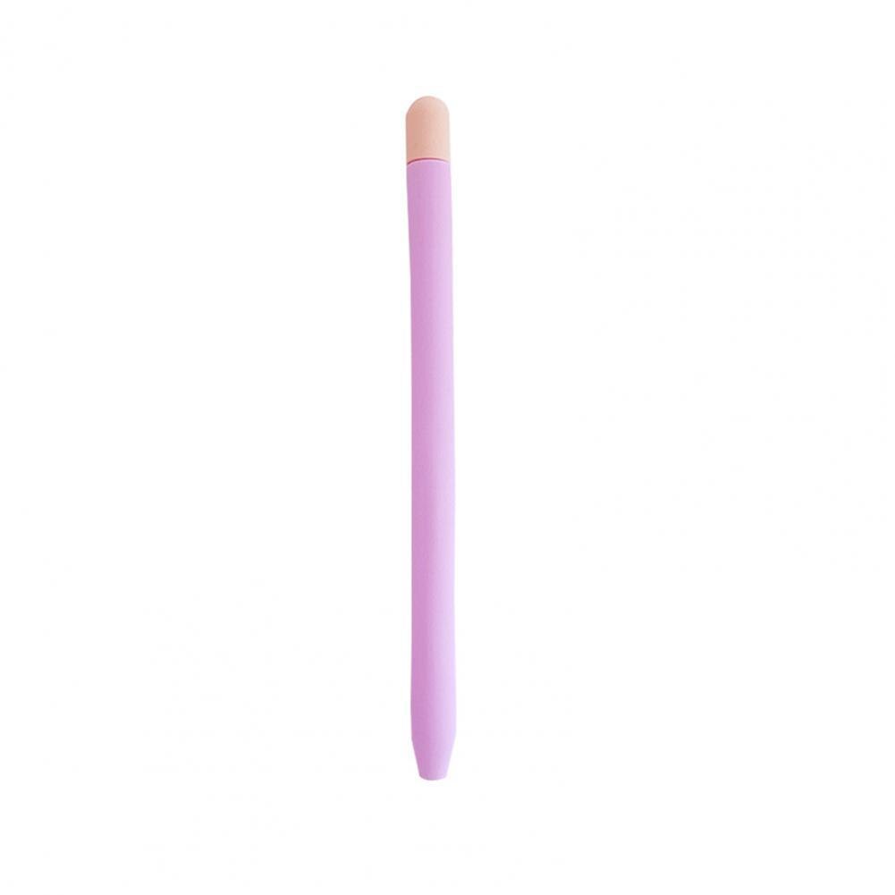 Étui de protection du stylet pour tablette Apple Pencil 2, en Silicone, antidérapant, de couleur assortie, avec capuchon de stylo: Violet