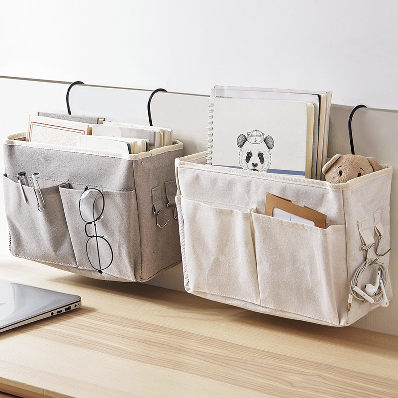 Organizador colgante para cama, bolsa de almacenamiento con varios bolsillos para dormitorio, litera, cama de Hospital, rieles, 1 ud.