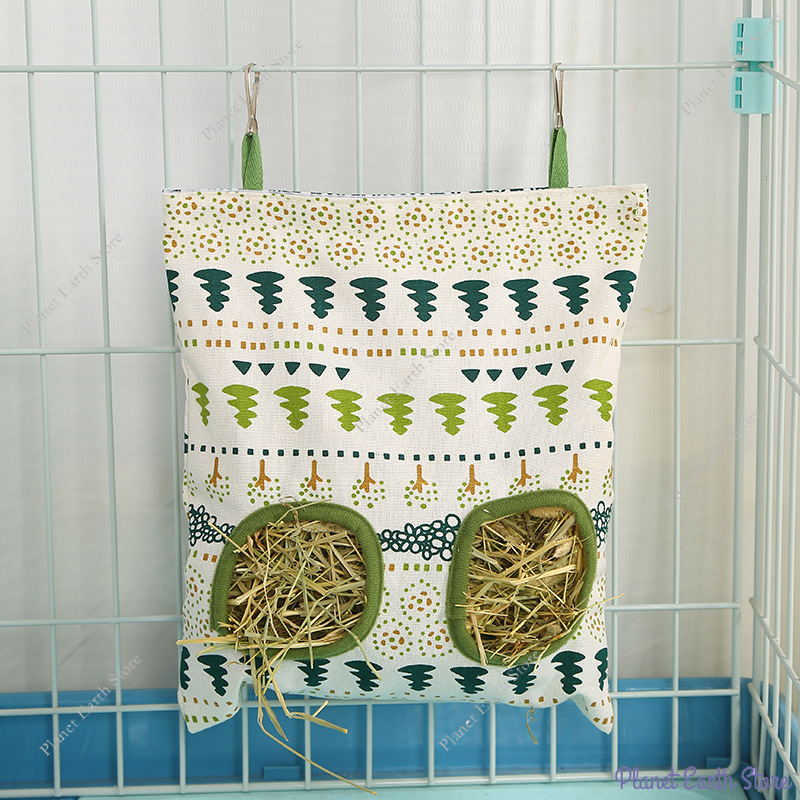 2/3 Gaten Opknoping Hooizak voor Bunny Cavia Kleine Dieren Feeder Konijn Voedsel Dispensers Tas Huisdier Voeden Tas Rack Kooi Gereedschap