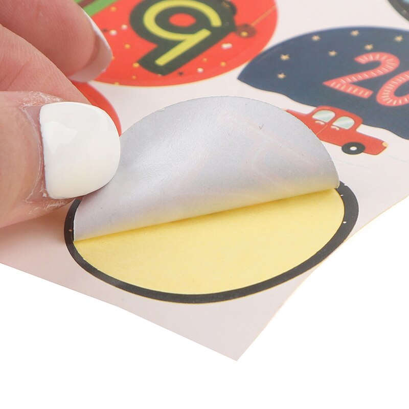 Pegatinas de calendario con cuenta regresiva de Adviento para Navidad, 120 Uds., bolsas de , sellos de etiquetas