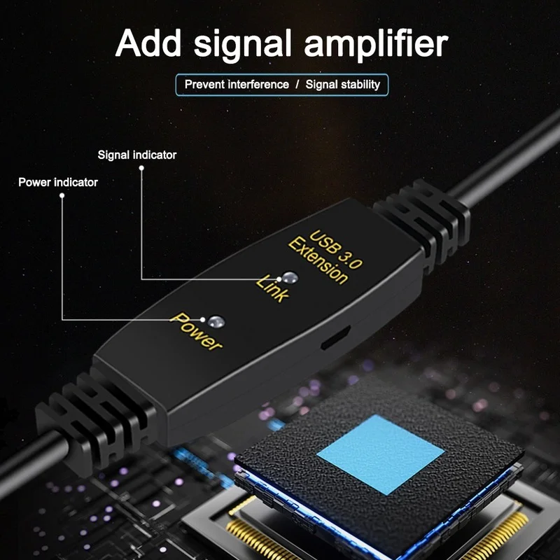 Câble d'extension USB 3.0 actif 5M 10M avec amplificateur USB 3.0 Type A mâle à femelle USB 3.0 câble d'extension répéteur cordon