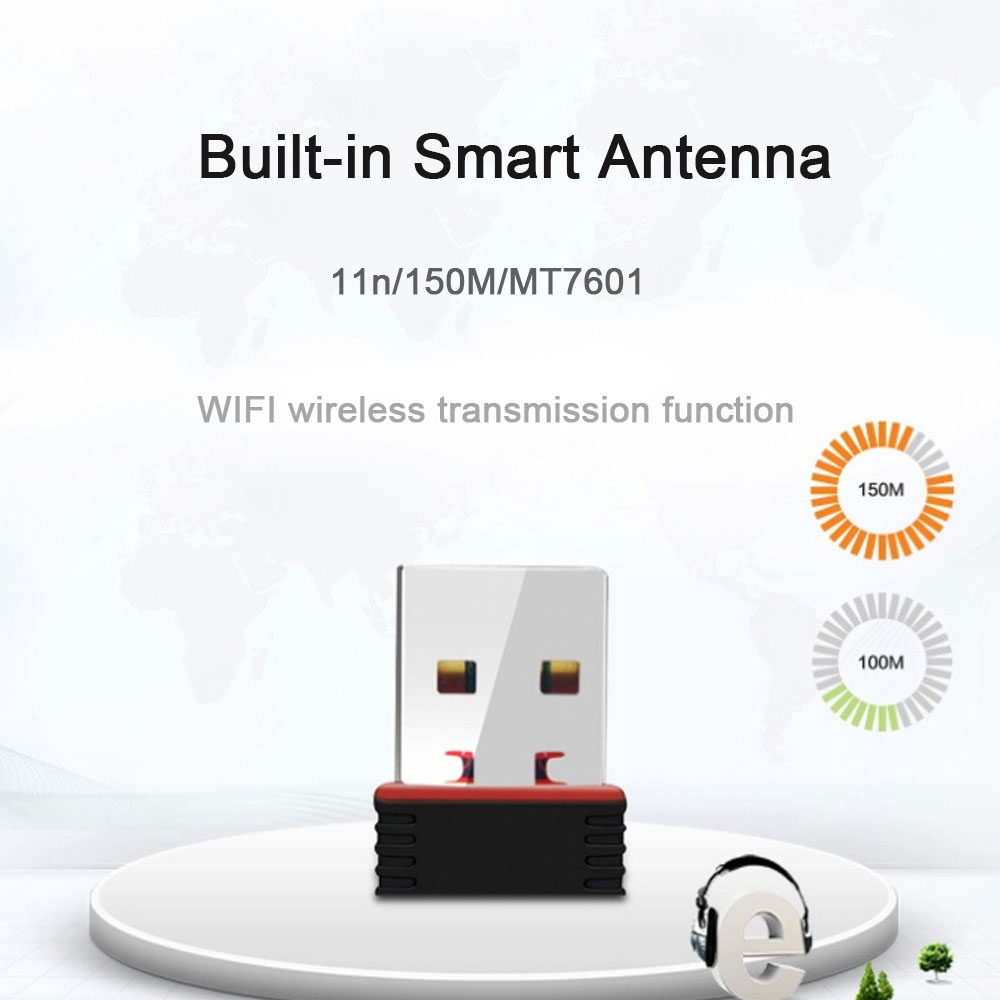 Mini adaptador Wifi inalámbrico USB de 150Mbps, tarjeta LAN de red, adaptador 8188/7601, tarjeta de red para teléfono inteligente, tableta, PC, reproductores HD